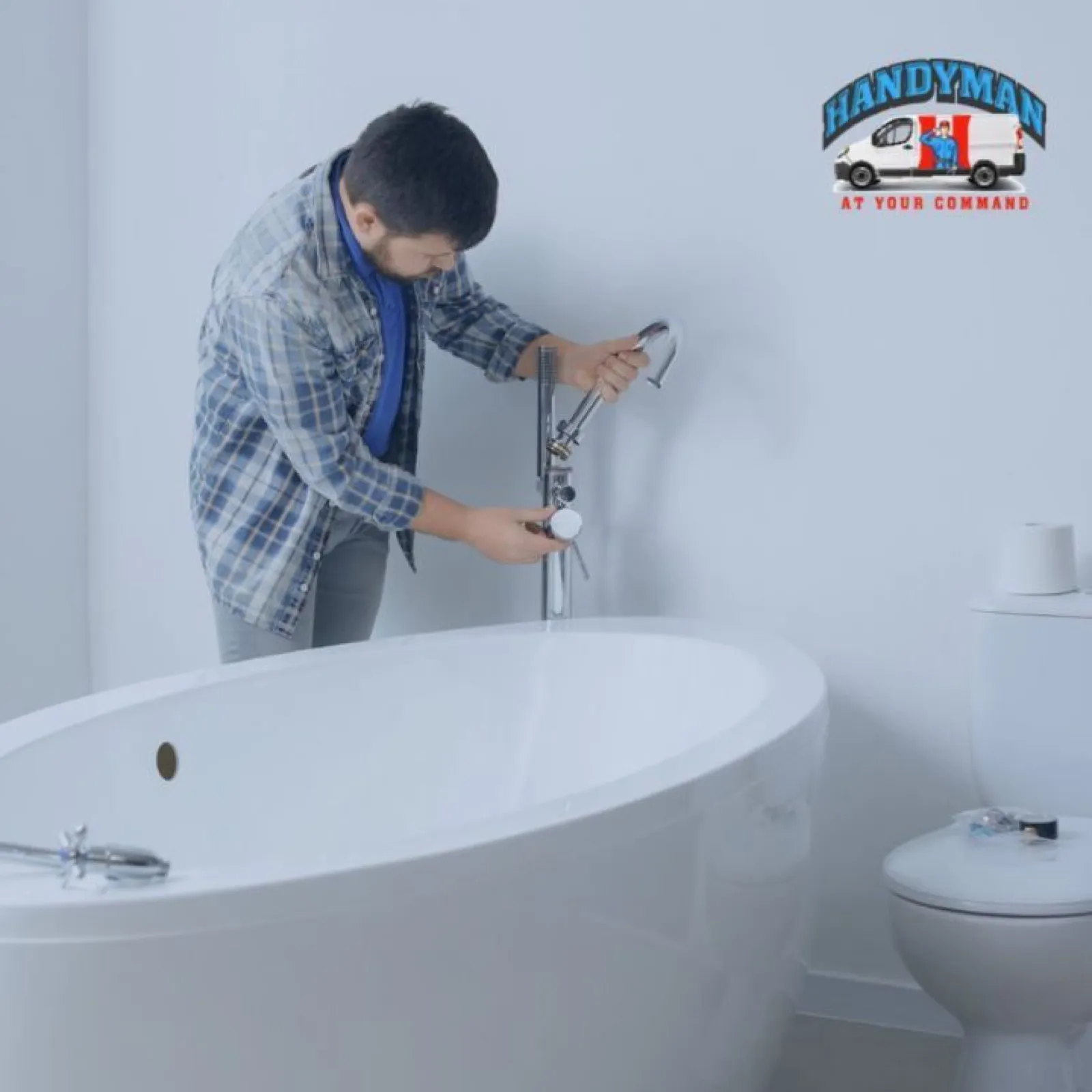 Freestanding tub installed during a bathroom remodel